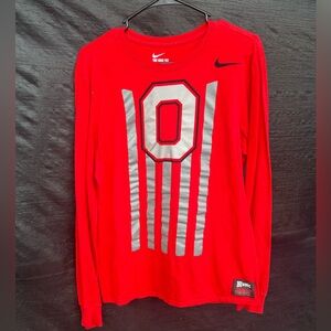 Nike Red Long Sleeve with Silver Graphic
